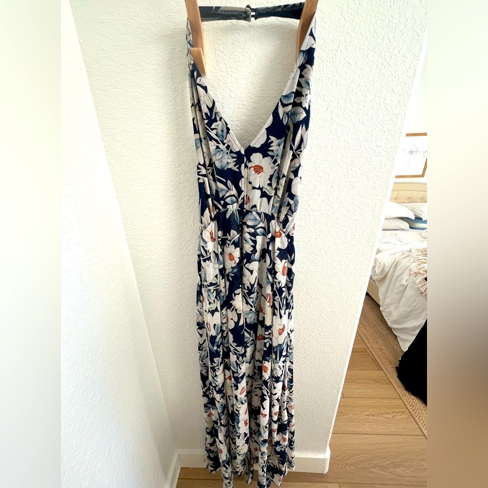 Floral Maxi Dress with V-Neck and shorts!